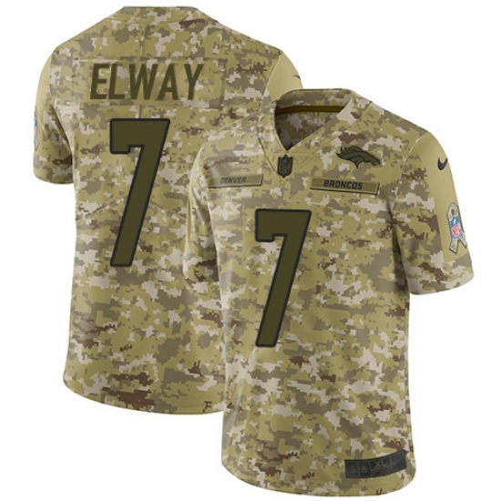 Men's Nike Denver Broncos #7 John Elway Limited Camo 2018 Salute to Service NFL Jersey - Ujersey