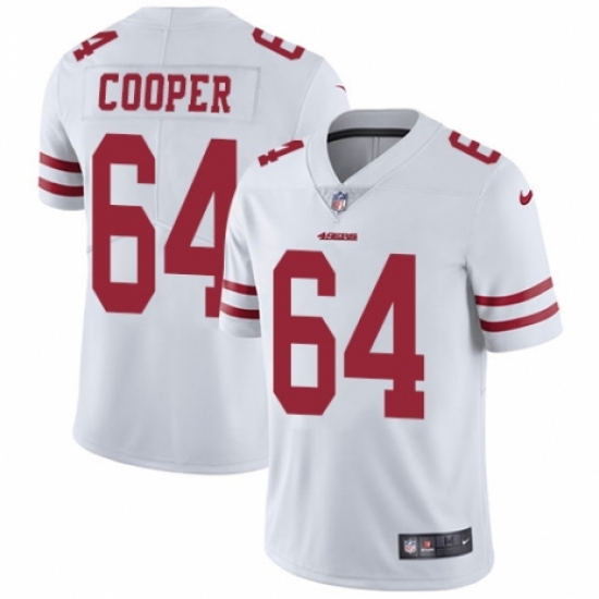 Youth Nike San Francisco 49ers #64 Jonathan Cooper White Vapor Untouchable Limited Player NFL Jersey - Ujersey