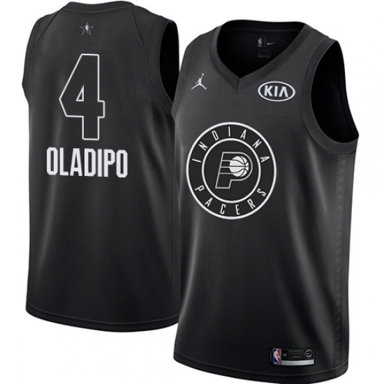 Men's Nike Jordan Indiana Pacers #4 Victor Oladipo Swingman Black 2018 All-Star Game NBA Jersey - Ujersey