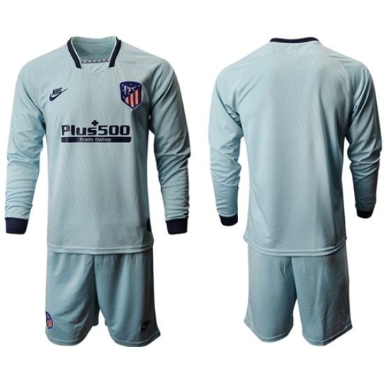 Atletico Madrid Blank Third Long Sleeves Soccer Club Jersey