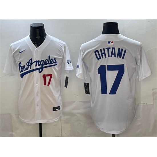 Men's Los Angeles Dodgers #17 Shohei Ohtani White Alternate Stadium Stitched Baseball Jersey - Ujersey