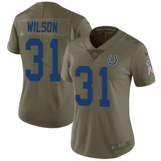 Women's Nike Indianapolis Colts #31 Quincy Wilson Limited Olive 2017 Salute to Service NFL Jersey - Ujersey