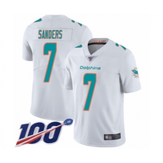 Men's Miami Dolphins #7 Jason Sanders White Vapor Untouchable Limited Player 100th Season Football Jersey - Ujersey