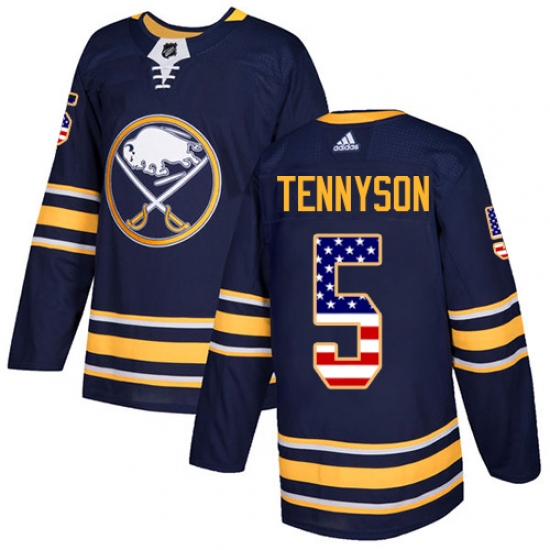 Youth Adidas Buffalo Sabres #5 Matt Tennyson Authentic Navy Blue USA Flag Fashion NHL Jersey - Ujersey
