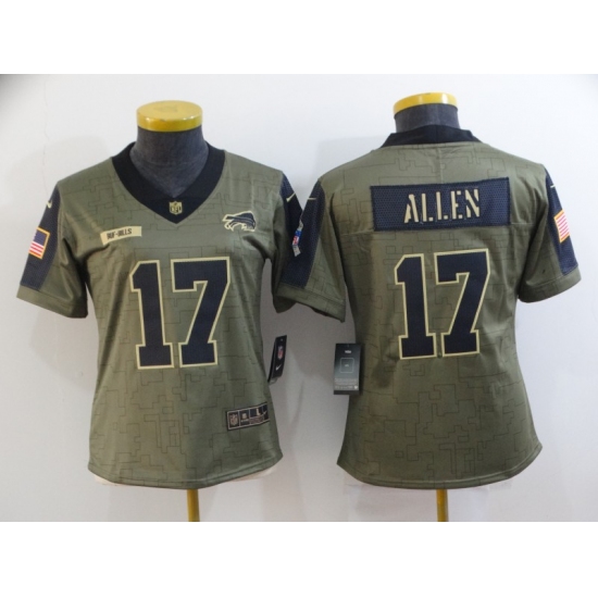 Women's Buffalo Bills #17 Josh Allen Nike Olive 2021 Salute To Service Limited Player Jersey - Ujersey