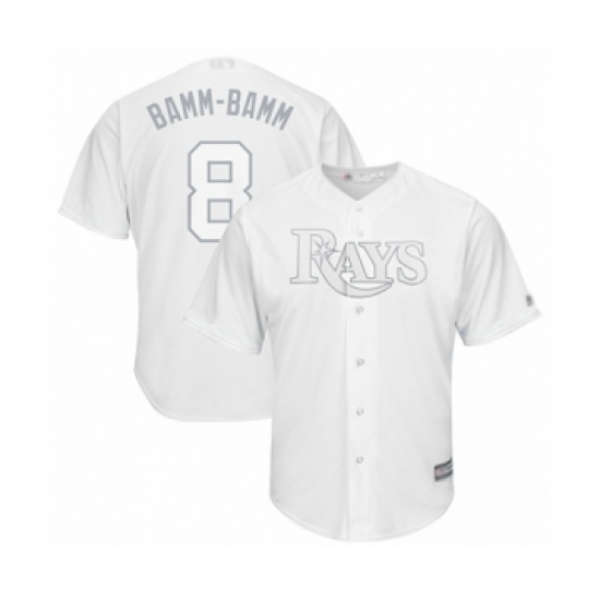 Men's Tampa Bay Rays #8 Brandon Lowe  Bamm-Bamm Authentic White 2019 Players Weekend Baseball Jersey - Ujersey