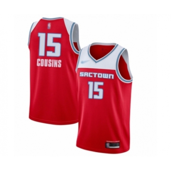 Men's Sacramento Kings #15 DeMarcus Cousins Swingman Red Basketball Jersey - 2019 20 City Edition - Ujersey