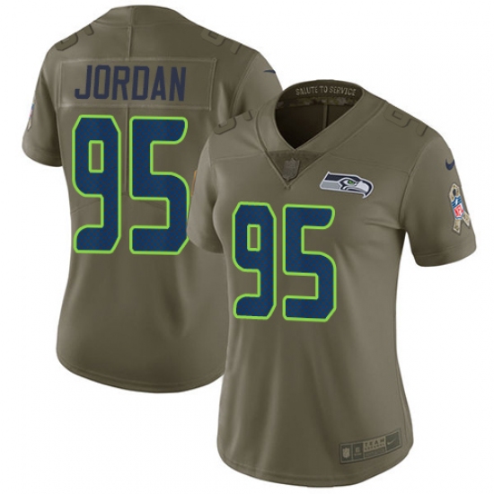 Women's Nike Seattle Seahawks #95 Dion Jordan Limited Olive 2017 Salute to Service NFL Jersey - Ujersey