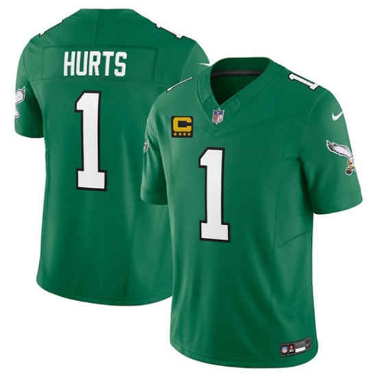 Men's Philadelphia Eagles #1 Jalen Jurts Kelly Green 2025 F.U.S.E. With 4-Star C Vapor Untouchable Limited Football Stitched Jersey - Ujersey
