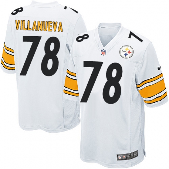 Men's Nike Pittsburgh Steelers #78 Alejandro Villanueva Game White NFL Jersey - Ujersey