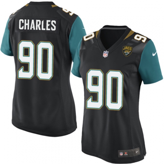 Women's Nike Jacksonville Jaguars #90 Stefan Charles Game Black Alternate NFL Jersey - Ujersey