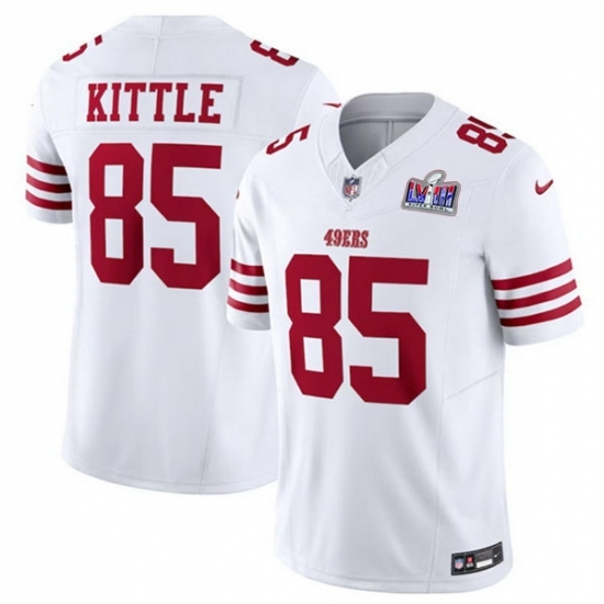 Men's San Francisco 49ers #85 George Kittle White 2023 F U S E Vapor Untouchable Limited Stitched Football 2024 Super Bowl LVIII Jersey - Ujersey