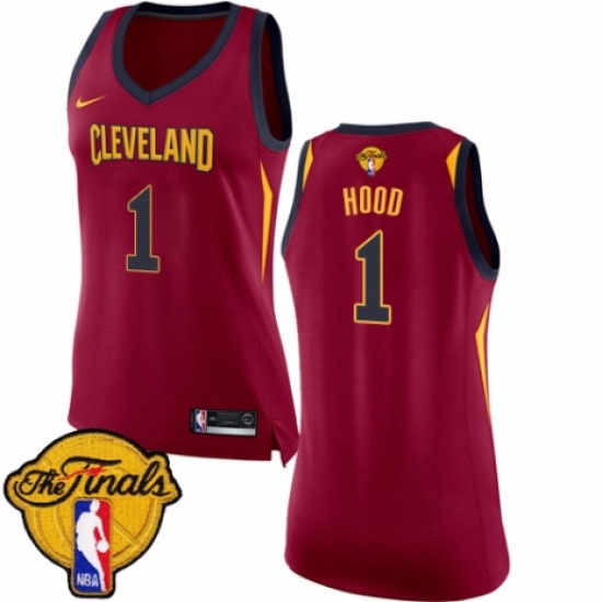 Women's Nike Cleveland Cavaliers #1 Rodney Hood Authentic Maroon 2018 NBA Finals Bound NBA Jersey - Icon Edition - Ujersey