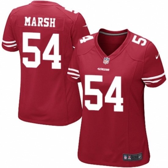 Women's Nike San Francisco 49ers #54 Cassius Marsh Game Red Team Color NFL Jersey - Ujersey