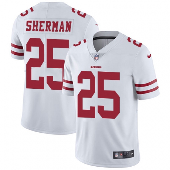 Men's Nike San Francisco 49ers #25 Richard Sherman White Vapor Untouchable Limited Player NFL Jersey - Ujersey