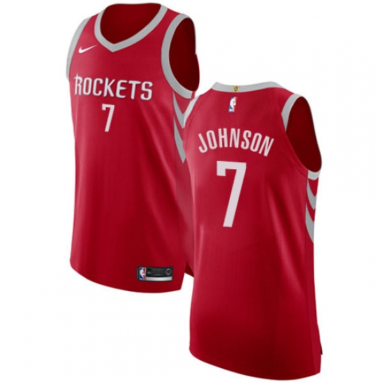 Youth Nike Houston Rockets #7 Joe Johnson Authentic Red NBA Jersey - Icon Edition - Ujersey