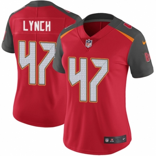 Women's Nike Tampa Bay Buccaneers #47 John Lynch Red Team Color Vapor Untouchable Elite Player NFL Jersey - Ujersey