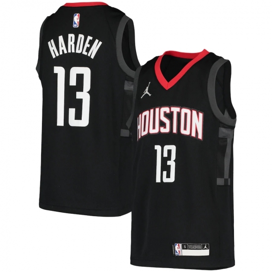 Youth Houston Rockets #13 James Harden Jordan Brand Black 2020-21 Swingman Player Jersey - Ujersey