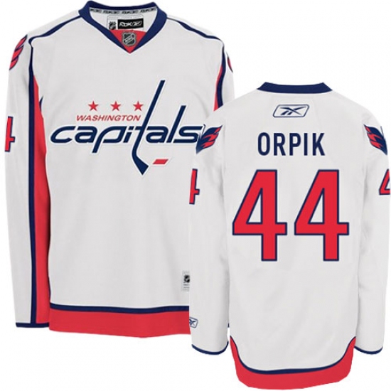 Women's Reebok Washington Capitals #44 Brooks Orpik Authentic White Away NHL Jersey - Ujersey