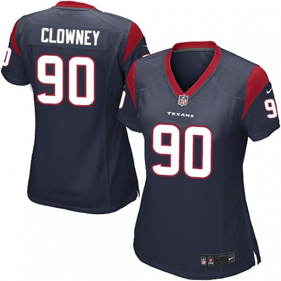 Women's Nike Houston Texans #90 Jadeveon Clowney Game Navy Blue Team Color NFL Jersey - Ujersey