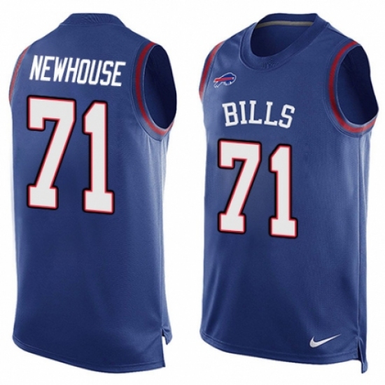 Men's Nike Buffalo Bills #71 Marshall Newhouse Limited Royal Blue Player Name & Number Tank Top NFL Jersey - Ujersey