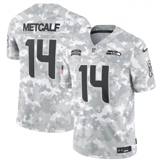 Men's Seattle Seahawks #14 DK Metcalf 2024 Arctic Camo Salute To Service Limited Stitched Football Jersey - Ujersey