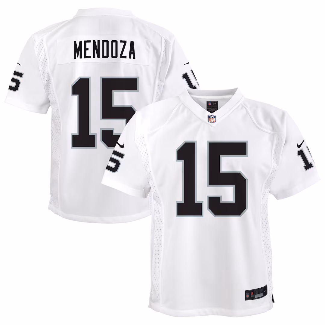 Youth Las Vegas Raiders Fernando Mendoza Nike White Game Jersey