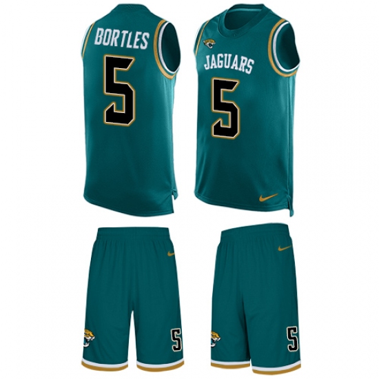 Men's Nike Jacksonville Jaguars #5 Blake Bortles Limited Teal Green Tank Top Suit NFL Jersey - Ujersey