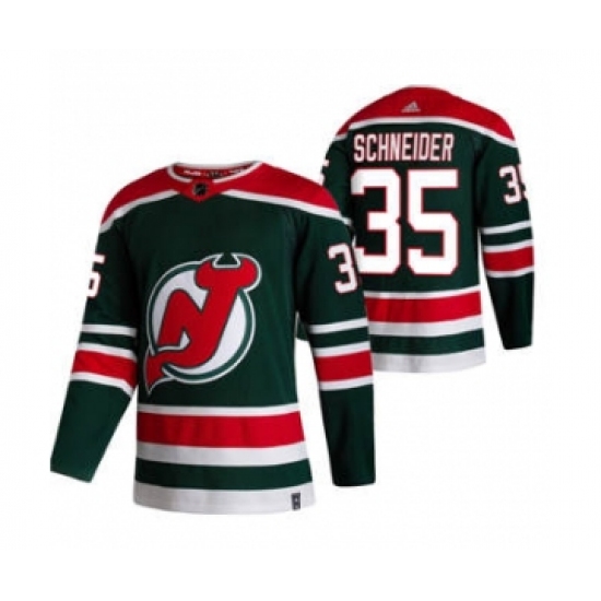 Men's New Jersey Devils #35 Corey Schneider Green 2020-21 Reverse Retro Alternate Hockey Jersey - Ujersey