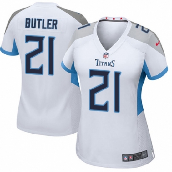 Women's Nike Tennessee Titans #21 Malcolm Butler Game White NFL Jersey - Ujersey