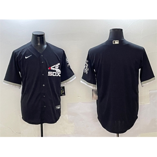 Men's Chicago White Sox Blank Black Cool Base Stitched Jersey - Ujersey