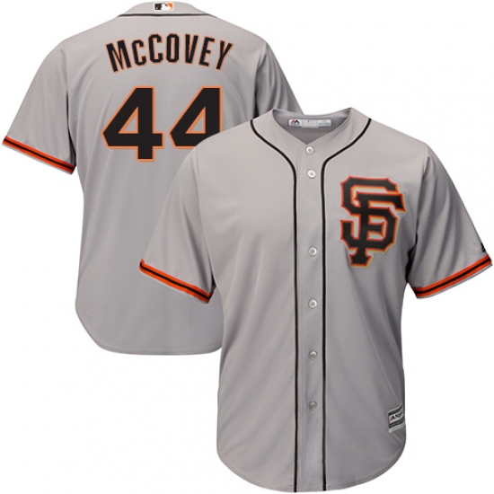 Men's Majestic San Francisco Giants #44 Willie McCovey Replica Grey Road 2 Cool Base MLB Jersey - Ujersey