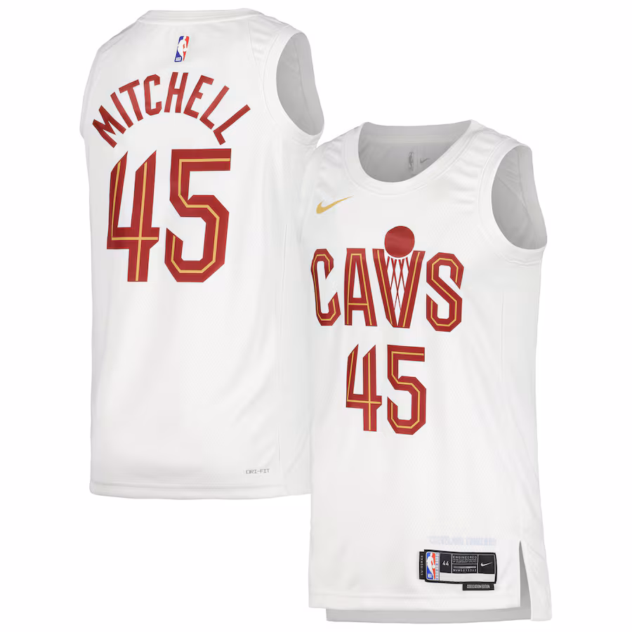 Unisex Cleveland Cavaliers Donovan Mitchell Nike White Swingman Jersey - Association Edition - Ujersey NHL