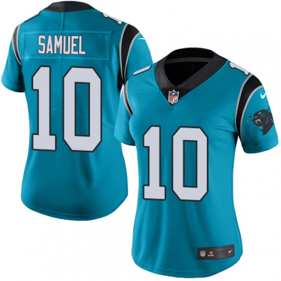 Women's Nike Carolina Panthers #10 Curtis Samuel Blue Alternate Vapor Untouchable Limited Player NFL Jersey - Ujersey