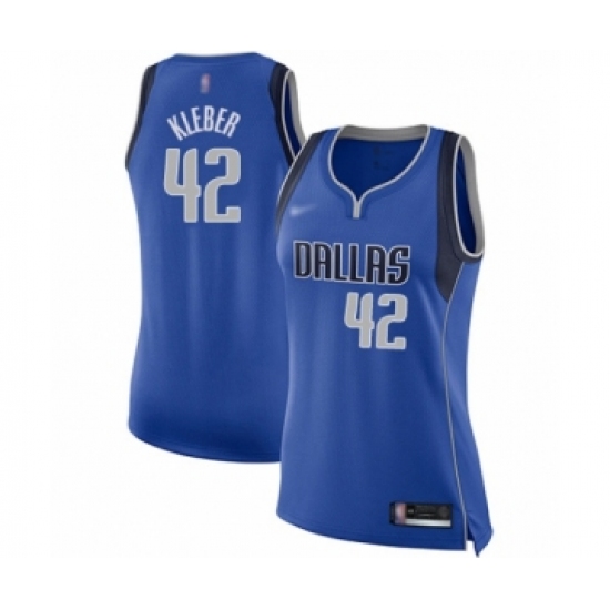 Women's Dallas Mavericks #42 Maxi Kleber Authentic Royal Blue Basketball Jersey - Icon Edition - Ujersey