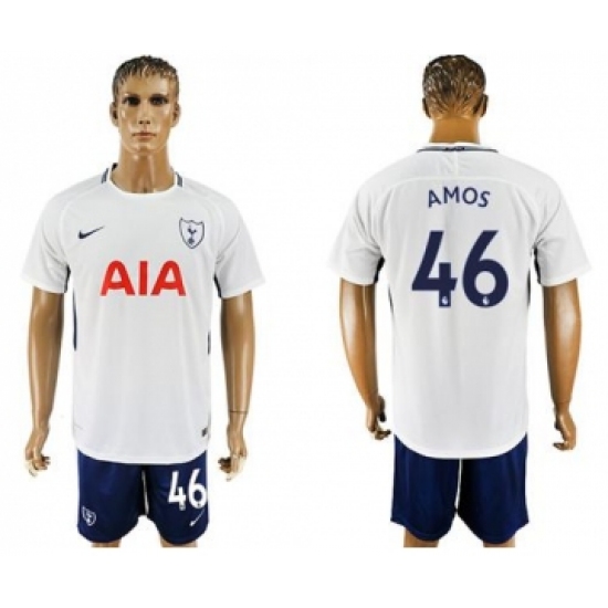 Tottenham Hotspur #46 Amos White Blue Soccer Club Jersey