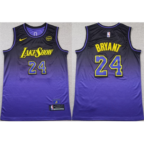 Men's Los Angeles Lakers #24 Kobe Bryant Purple 2024 Stitched Basketball Jersey - Ujersey
