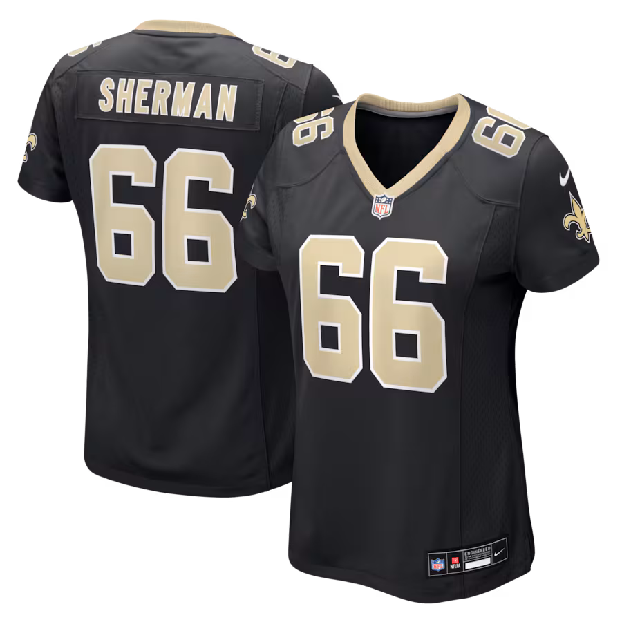 Women's New Orleans Saints William Sherman Nike Black Team Game Jersey - Ujersey