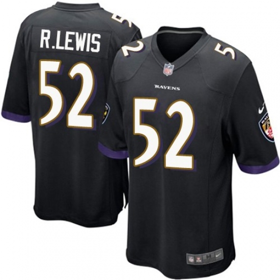 Men's Nike Baltimore Ravens #52 Ray Lewis Game Black Alternate NFL Jersey - Ujersey