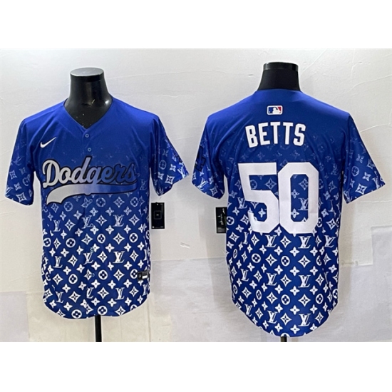 Men's Los Angeles Dodgers #50 Mookie Betts Blue Limited Stitched Baseball Jersey - Ujersey