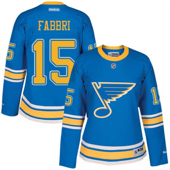 Women's Reebok St. Louis Blues #15 Robby Fabbri Authentic Blue 2017 Winter Classic NHL Jersey - Ujersey