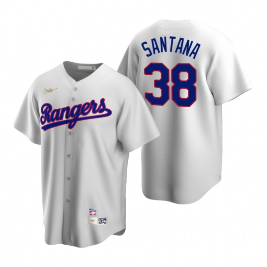 Men's Nike Texas Rangers #38 Danny Santana White Cooperstown Collection Home Stitched Baseball Jersey - Ujersey