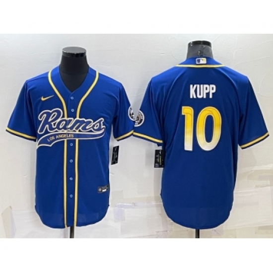 Men's Los Angeles Rams #10 Cooper Kupp Blue Stitched Cool Base Nike Baseball Jersey - Ujersey