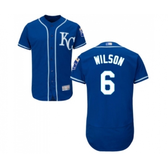 Men's Kansas City Royals #6 Willie Wilson Royal Blue Alternate Flex Base Authentic Collection Baseball Jersey - Ujersey