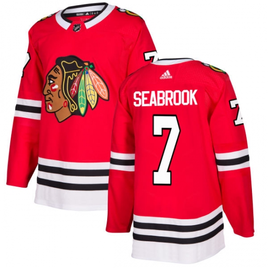 Youth Adidas Chicago Blackhawks #7 Brent Seabrook Authentic Red Home NHL Jersey - Ujersey