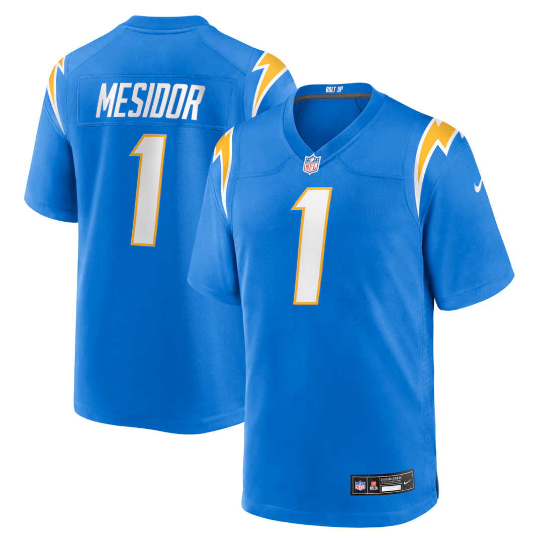 Men's Los Angeles Chargers Akheem Mesidor Nike Powder Blue 2026 NFL Draft First Round Pick No. 22 Team Game Jersey - U-jersey