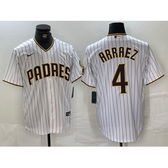 Men's San Diego Padres #4 Luis Arraez White Cool Base Stitched Jersey - Ujersey