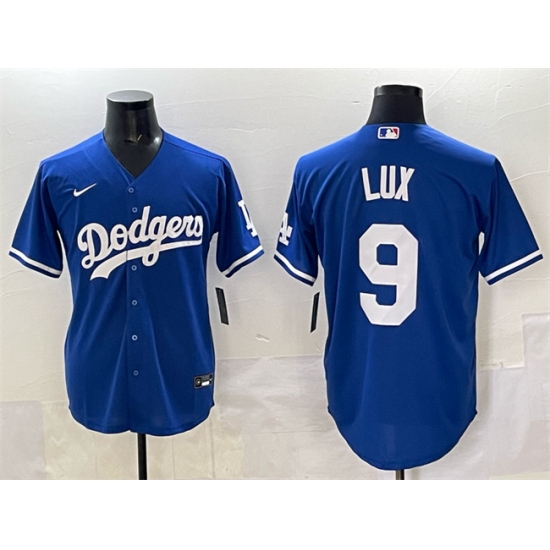 Men's Los Angeles Dodgers #9 Gavin Lux Blue Cool Base Stitched Baseball Jersey - Ujersey