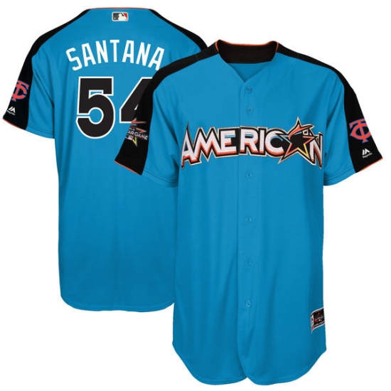 Men's Majestic Minnesota Twins #54 Ervin Santana Authentic Blue American League 2017 MLB All-Star MLB Jersey - Ujersey
