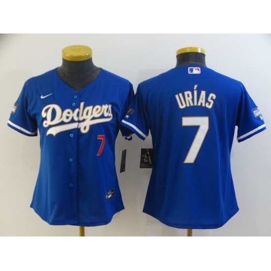 Youth Nike Los Angeles Dodgers #7 Julio Urias Blue Series Champions Authentic Jersey - Ujersey
